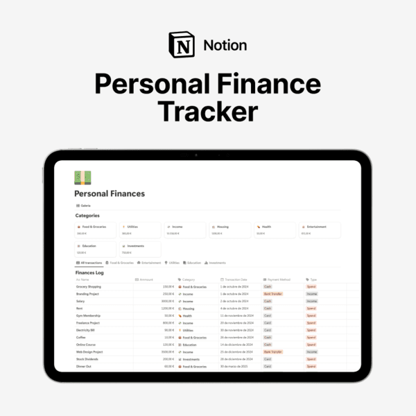 Personal Finance Tracker (Notion Template)