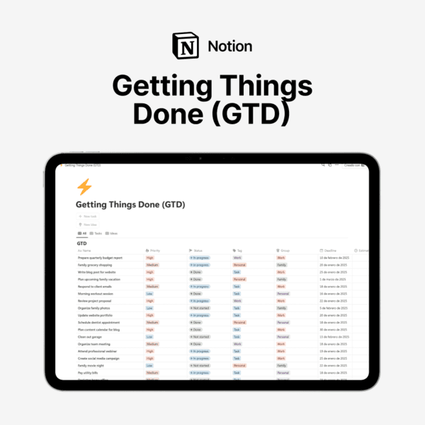 Getting Things Done (GTD) Template (Notion Template)