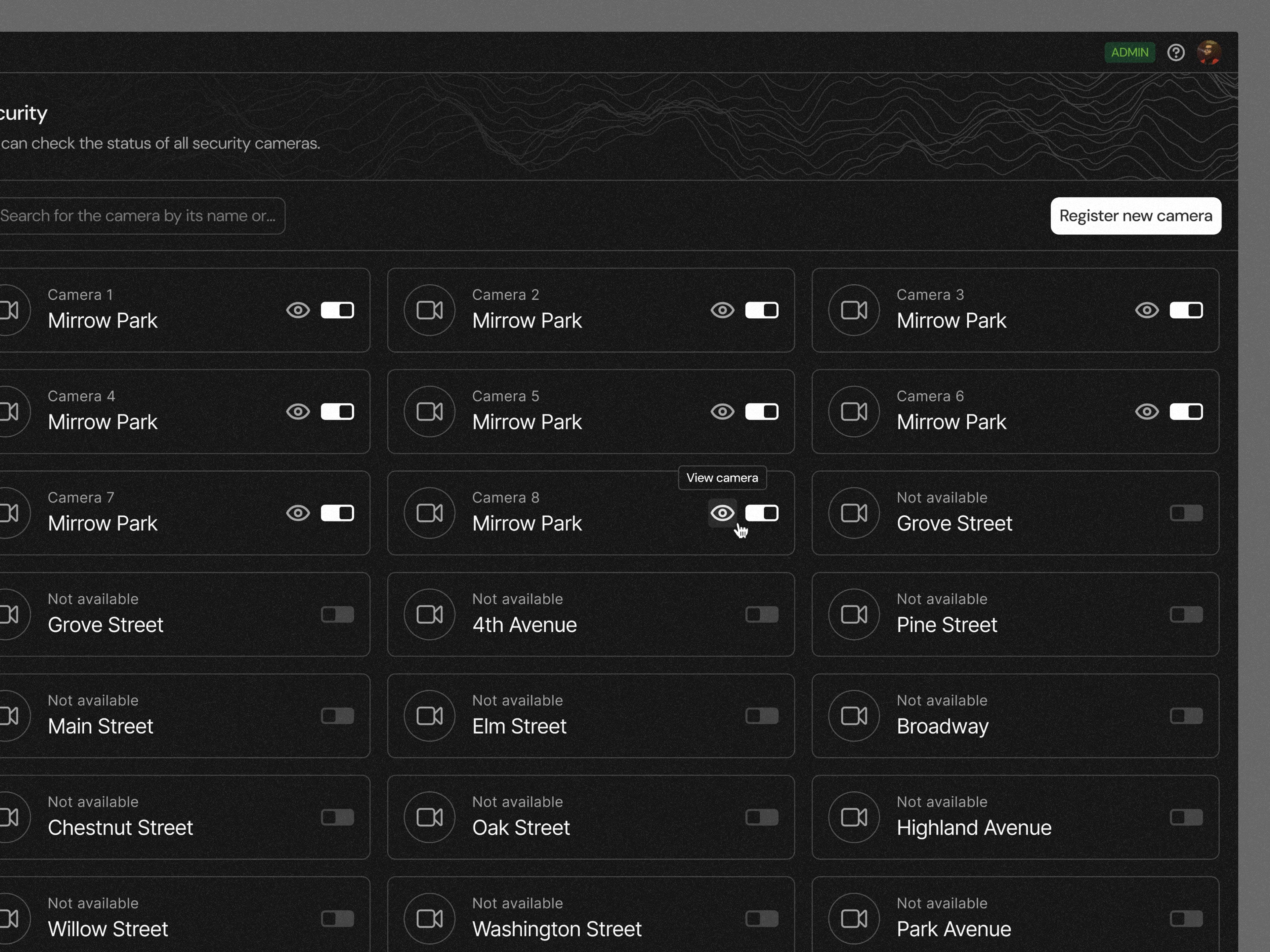 Speed radar network status